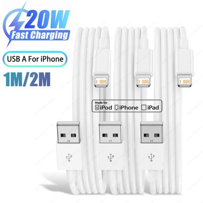 1-3Pcs 20W Fast Charing USB Cable 3.3Ft/6.6Ft for iPhone 14 13 12 11 Pro 7 8 Plus Max Xr Xs X Phone Data Sync Charger Wire Cord