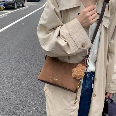 New Retro Commuter Large Capacity Matte Texture Shoulder Bag Suede Leather Commuter Tote Bag Underarm Bag