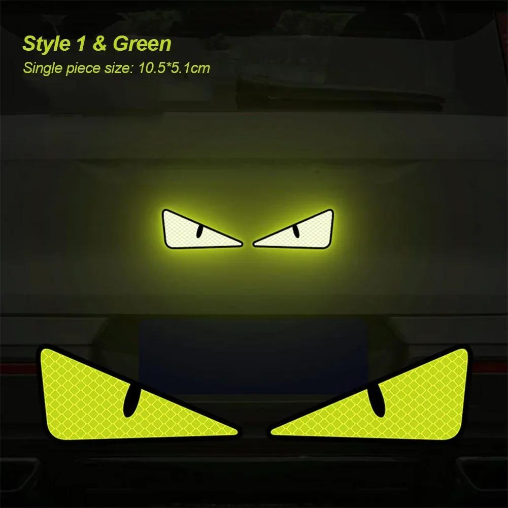 2PCS Car Reflector Sticker Night Driving Safety Decal Motorcycle Trailer Cat Eye Reflective Safety Warning Tape Decoration