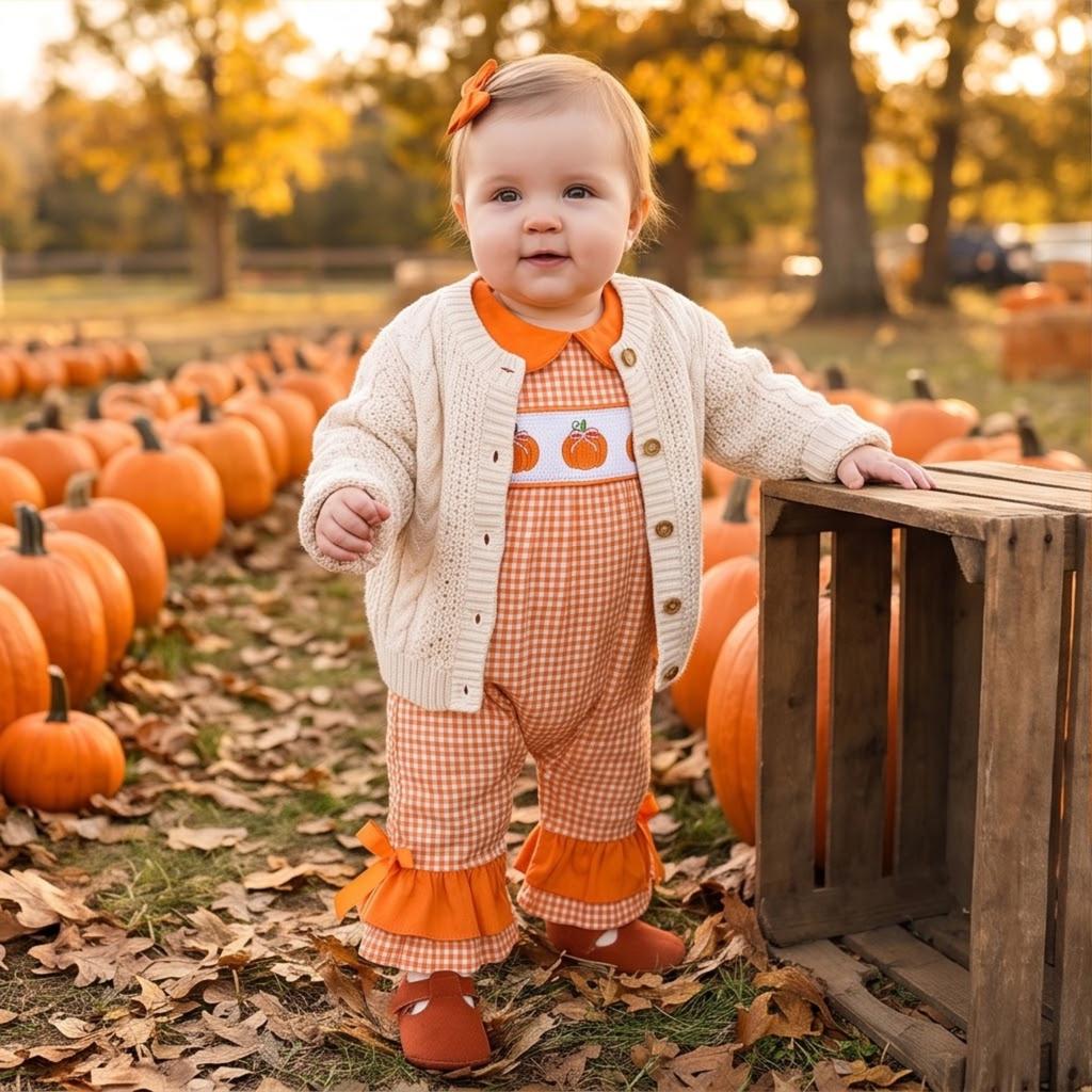Baby Halloween Romper with Hooded Heart Embroidery and Horns - Fall Winter Zipper