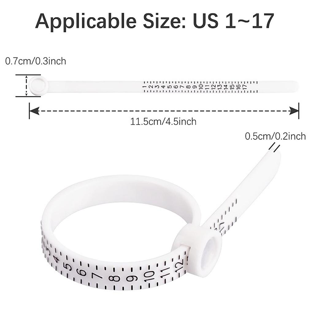 Ring Sizer Measuring Tool Reusable Finger Size Gauge Measure Set Jewelry Sizing Tools