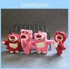 Adorável Chaveiro de Pelúcia Urso Morango Rosa Fofo Brinquedo de Animal de Pelúcia Para Bolsas e Chaves