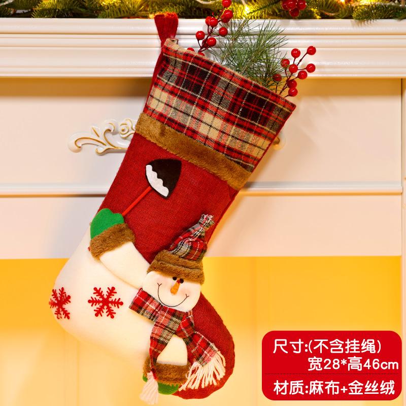 Christmas Stockings Socks Santa Snowman Hanging Xmas Tree Ornaments Christmas Decor for Home New Year Navidad Candy Gift Bags