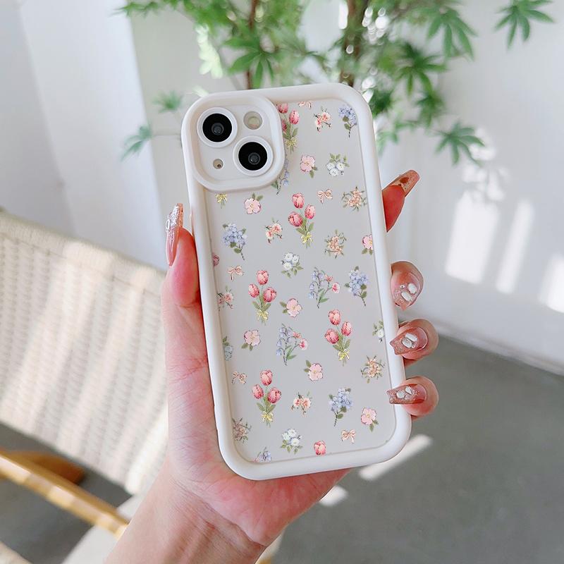 Love Heart Leaves Flower Case For Iphone 17 16 15 14 13 12 11 Pro Max 17 Air 16E Plus Silicone Matte Protection Shockproof Cover