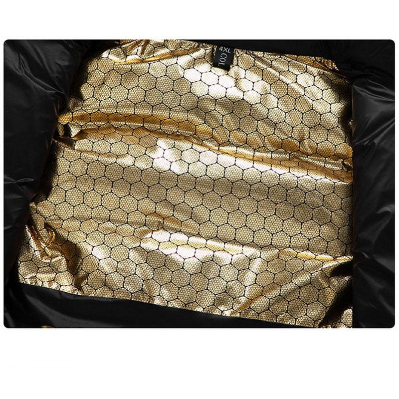 Vinter Plus Size dunväst med huva för feta män Lös vit ankdun svart guld väst 4XL-12XL