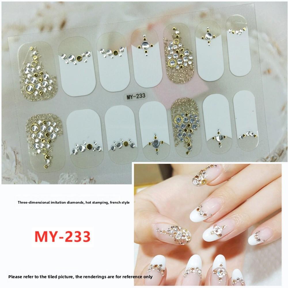 Three-dimensional Waterproof No-bake Gel Nail Polish Film Full Sticker European and American Sexy Nail Film Paper Nail Film Paper