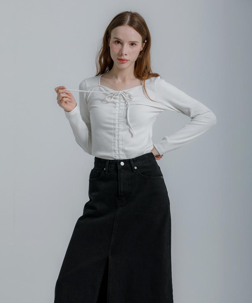 Eilubeu Bunny String Shirring Knit Aqits006D