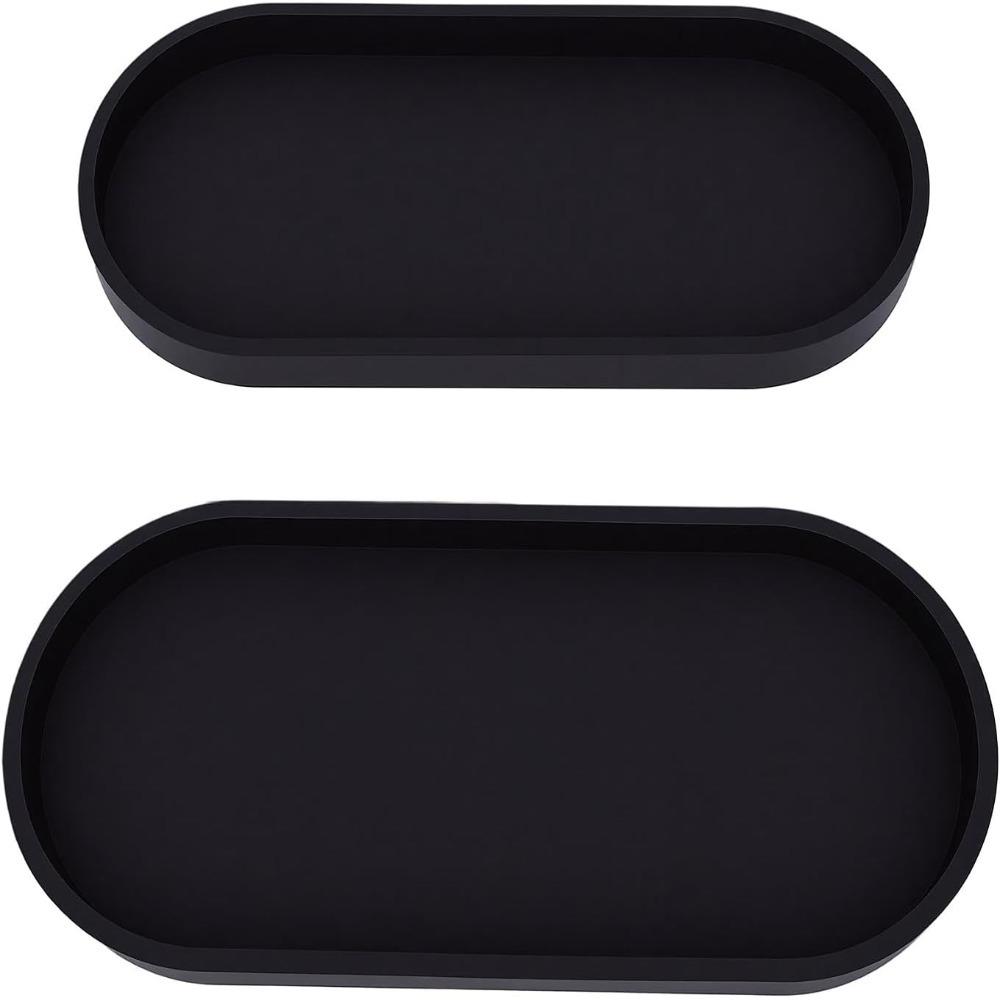 2Pcs Soft Storage Tray Silicone Desktop Holding Tray Space Saving Organizer Tray Vanity Table Use