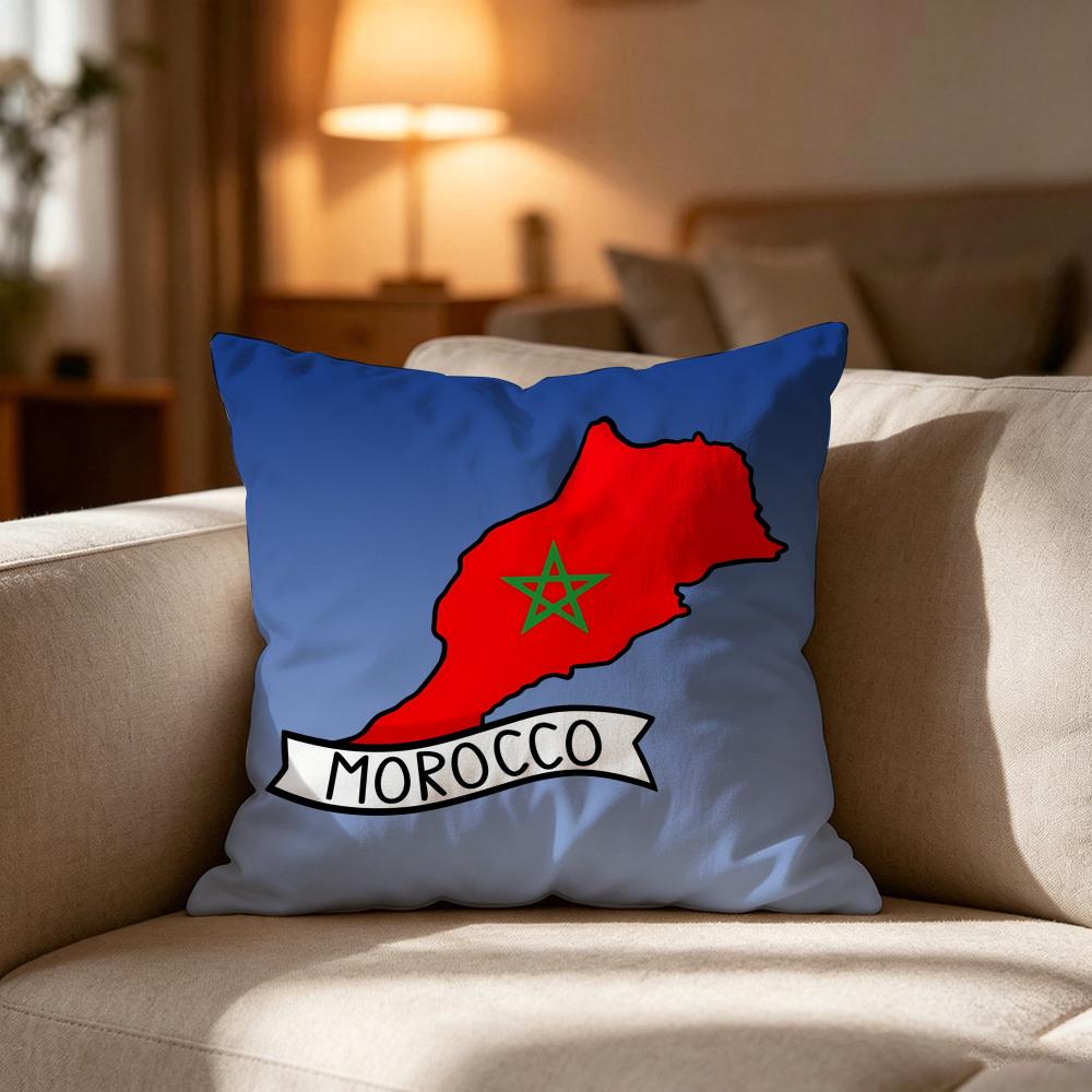 Morocco MAR Flag Pillow Case Cushion Cover Soft Washable Pillow Case MultiScene For Couch Bed Travel Office Use