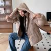 New Loose Hooded Cotton-padded Jacket Women's Extended Over-the-knee Bread Coat In Winter.
