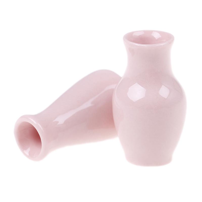 2Pcs Dollhouse Miniatures Flower Pot Mini Vase Pots Model Toys