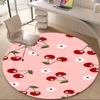 1 Stück Rosa Kirschen Büro Runder Teppich, Unter Bürostühlen Schlafzimmer Wohnzimmer Heimdekoration, Raumdeko