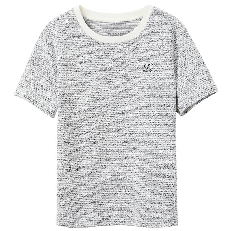 Sancai 2026 Summer Loose Glitter Yarn Short Sleeve T-Shirt S