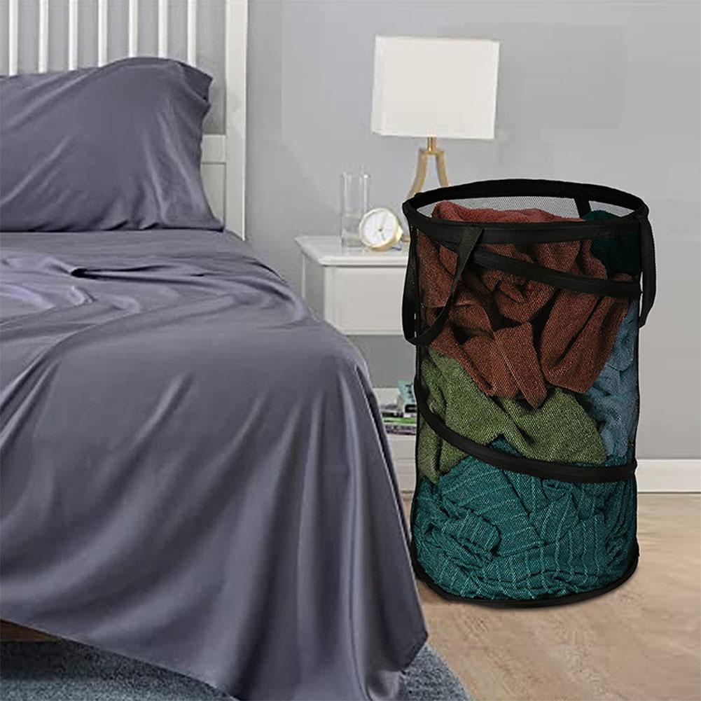 Space Saving Foldable Laundry Basket with Breathable Mesh Sides for Small Apartments Nurseries and Laundry Rooms