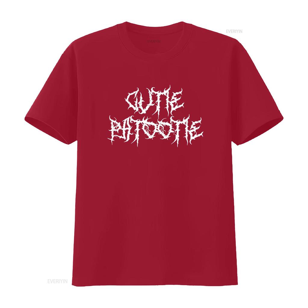 Cutie Patootie T-Shirt Lustiger Heavy Metal Stil mit Gothic-Schrift Alternative Kleidung für Schweiß-Liebhaber Vintage Gewaschen Weich