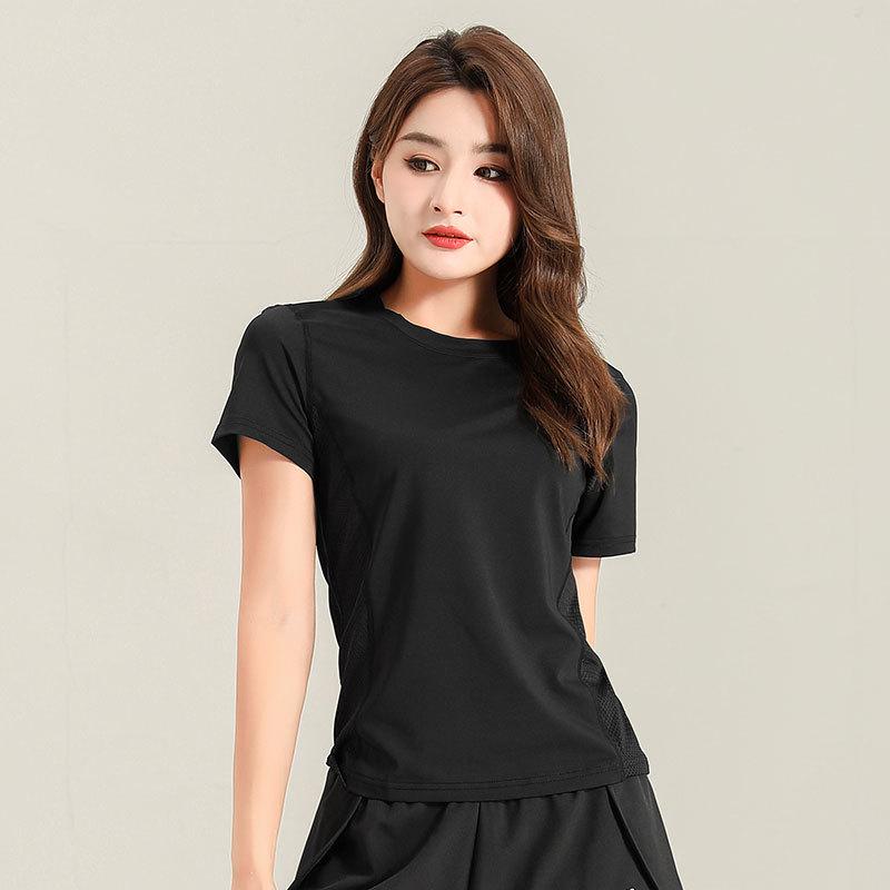 Women's 2025 Ice Silk Quick-Dry Sports Set: Short-Sleeve Top & Shorts for Running, Gym, Yoga