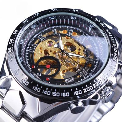 European and American Men's Personalized and Fashionable All-steel Luminous Hollow Manual Mechanical Watch