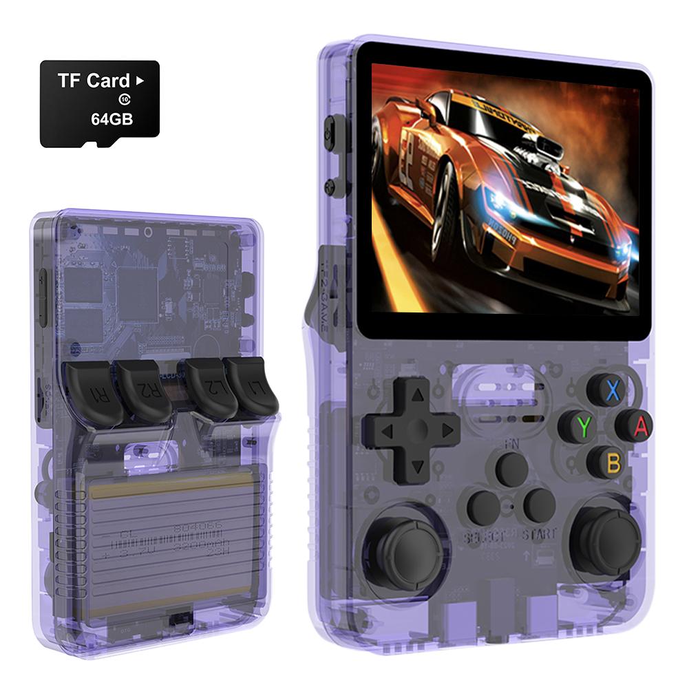 R36S Classic Video Games Player Linux System 3.5 Inch IPS Screen Handheld Game Players 64/128GB 10000 Games Gift for Kids Adults