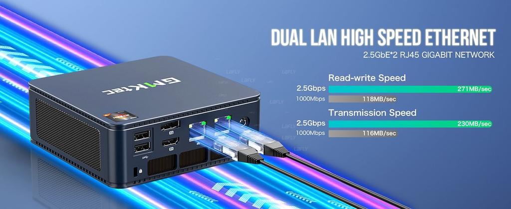 GMKtec M5 Plus Ryzen 7 5825U Mini PC Win11 Pro DDR4 SO-DIMM NVMe M.2 SSD WiFi6E BT5.2 Tri-Display Desktop Office Gaming Computer