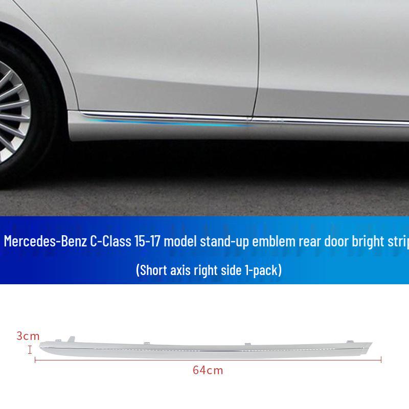 Mercedes-Benz C-Class Decorative Silver Strips: C180 Bumper, C200 Door, C260 Silver, C300 Style.