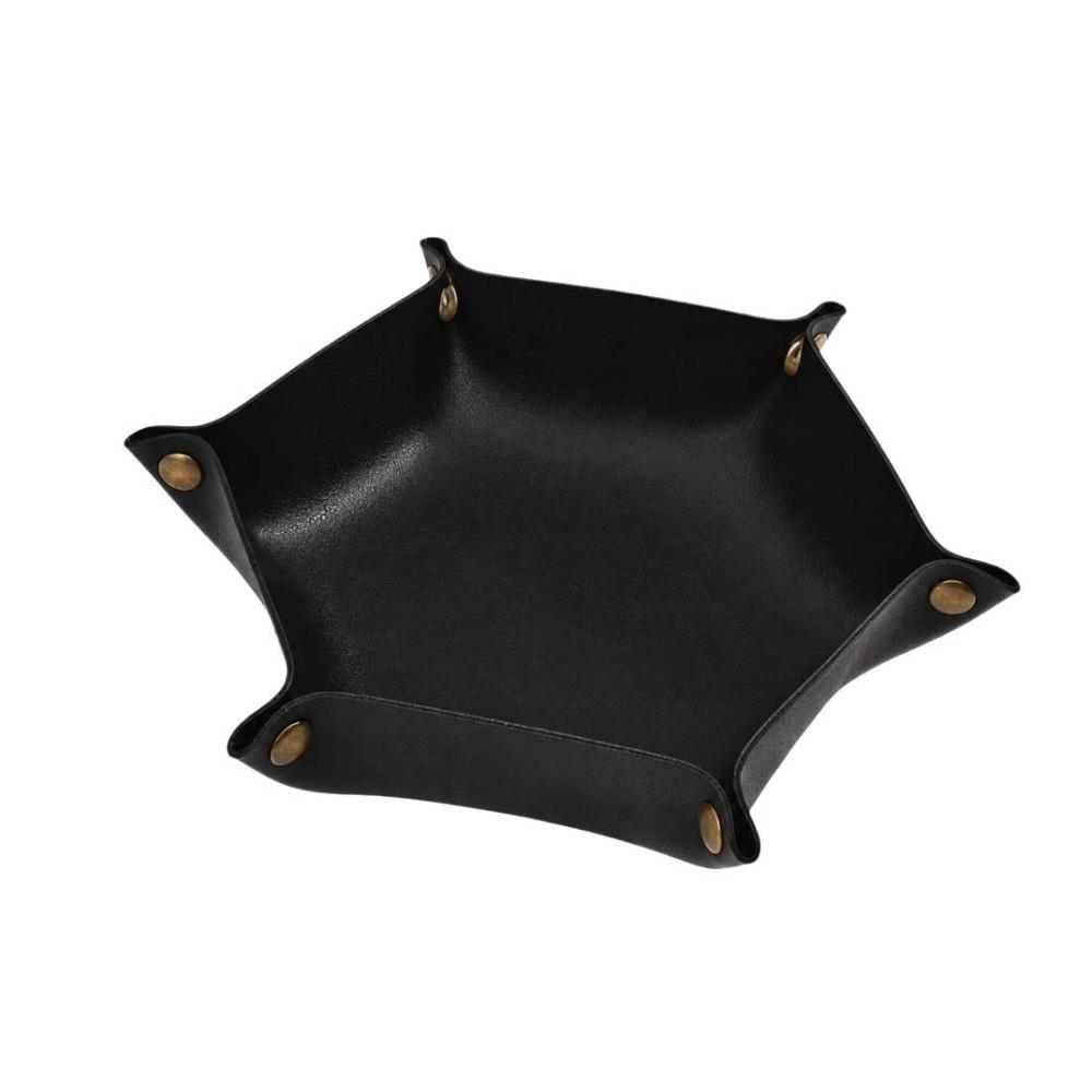 Vintage Desktop Organizer Nordic Style Folding Organizer Creative Leather Storage Tray Entrance