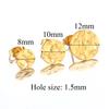 10pcs Stainless Steel Round Embossing Earrings Posts for DIY Drop Earring Jewelry Making Dangle Accessories Wholesale Supplies