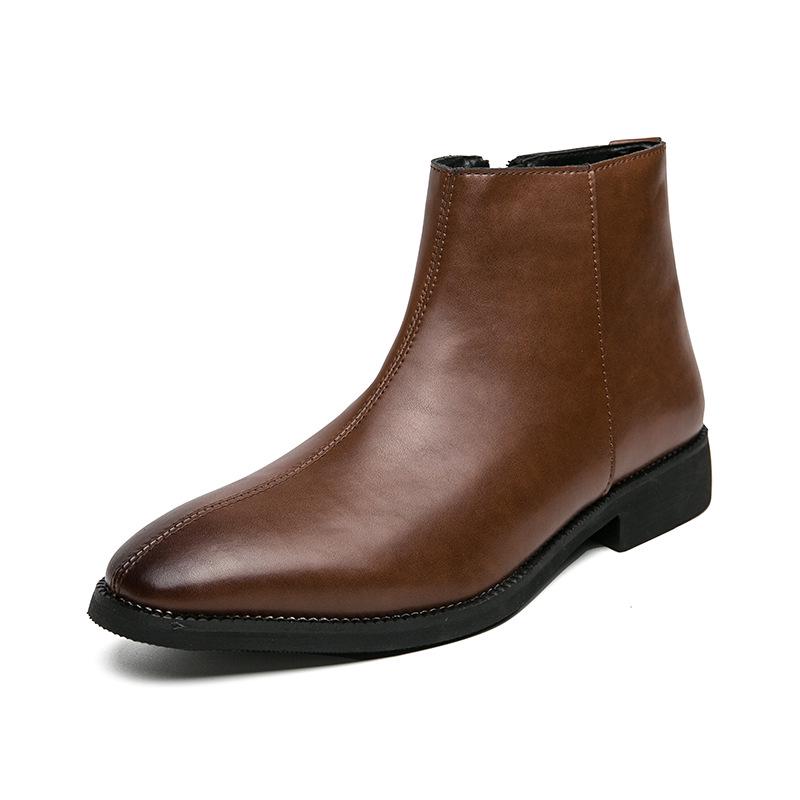 Plus Size High-Top Pointed Toe Men s Chelsea Boots - Autumn/Winter British Style 42