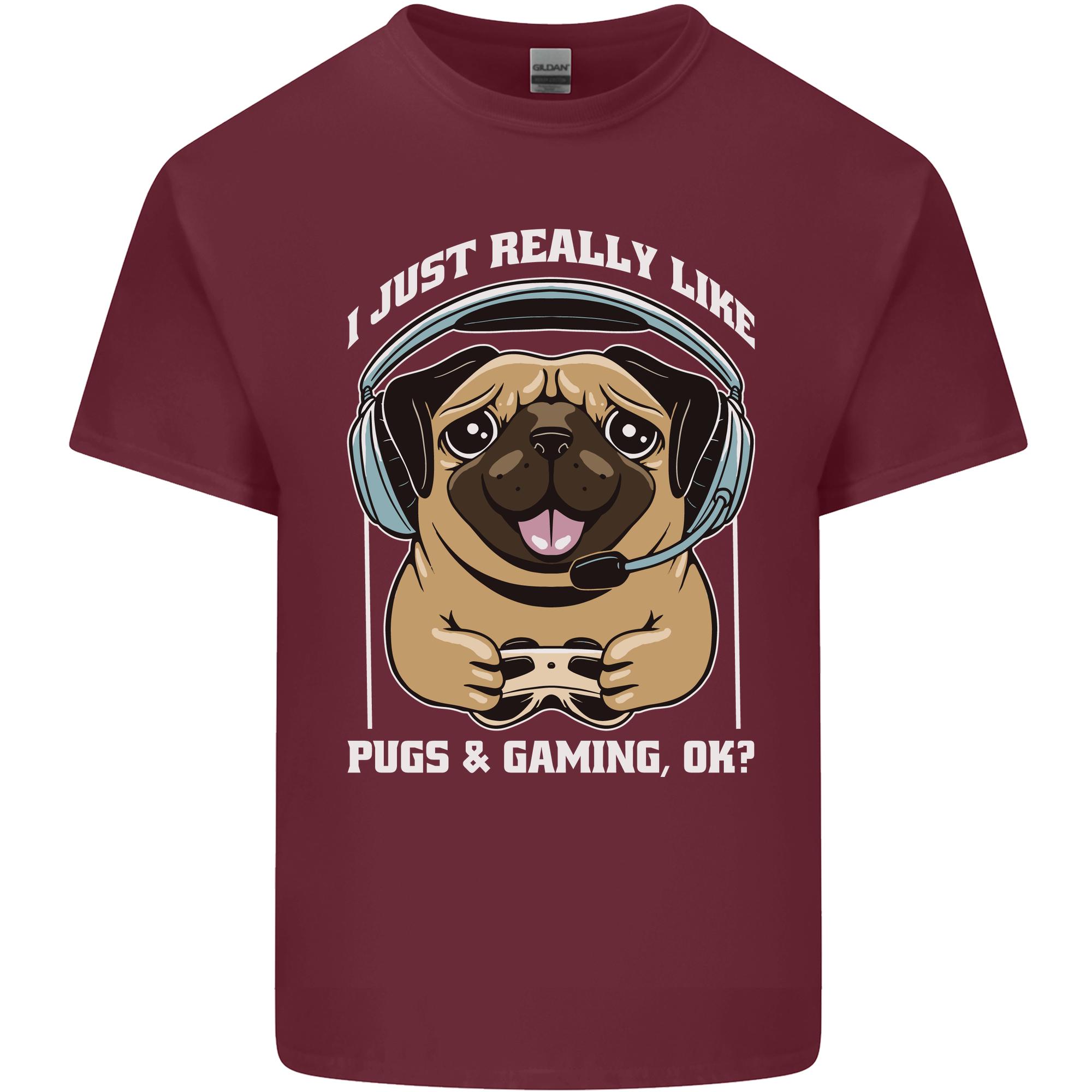 Love Pugs and Gaming Gamer Unisexs Light Cotton TShirt S