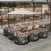 Outdoor Black Iron Art Quadrant Planter