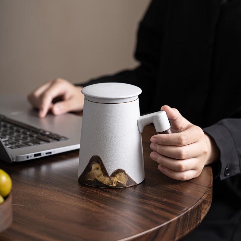 Sushih Ceramic Hand-Painted Thousand Li Rivers and Mountains Tea Cup