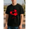 European Size Men's 100% Cotton Boxing-Themed T-Shirt with Abstract Animation Character Print - Casual Short Sleeve Round Neck Tee for Gym