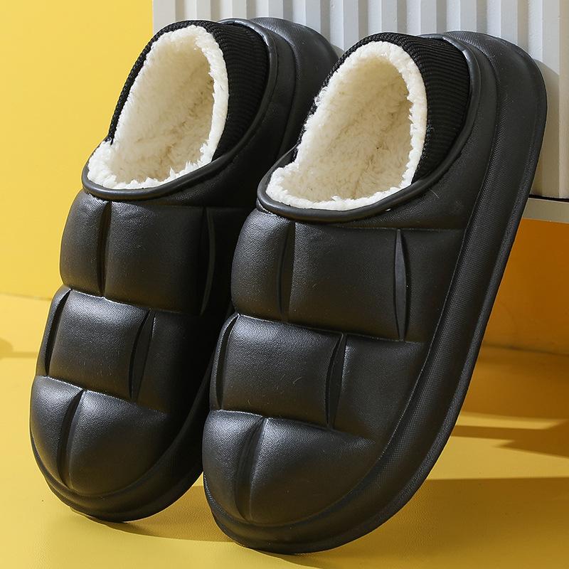 

Зимние новые хлопковые тапочки для дома, нескользящие, с мягкой подошвой, домашние, для пар, в одном стиле, теплые и удобные 44-45