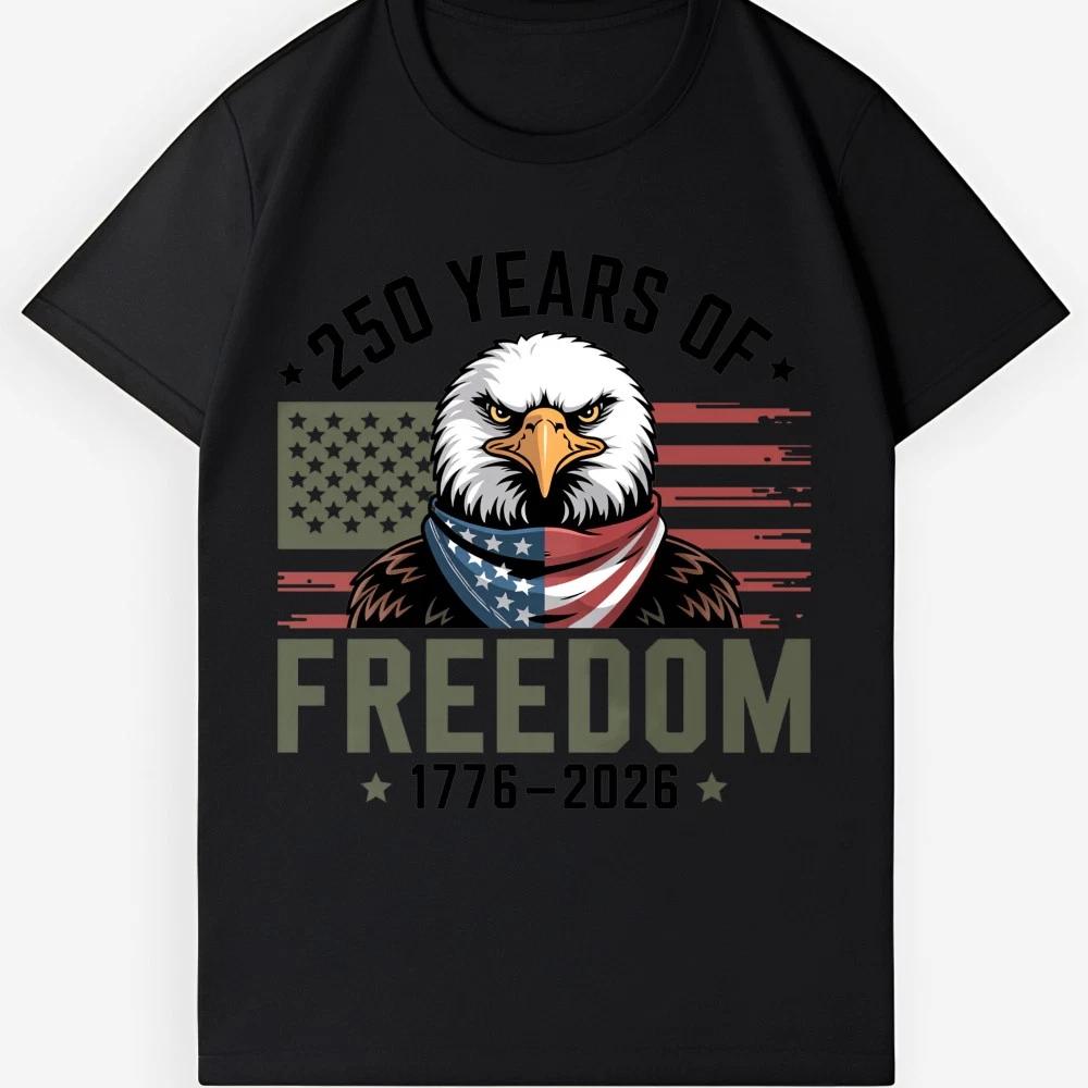 250th Anniversary Freedom Shirt Retro Bald Eagle USA Flag Patriotic Casual Shirt 3XL