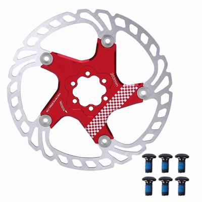 203mm Schwimmende Scheibe Sechs Schrauben Fahrrad Mountainbike Bremsscheibe Radfahren Zubehör(Rotsilber )