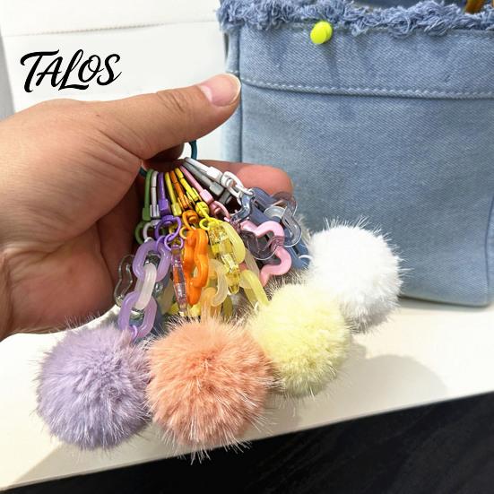 Fluffy Ball Keychain Plush Keychain, Pompom Pendant with Hollow Star, Backpack Decorative Purse Bag Accessories, Gift for Women Girls Accessories