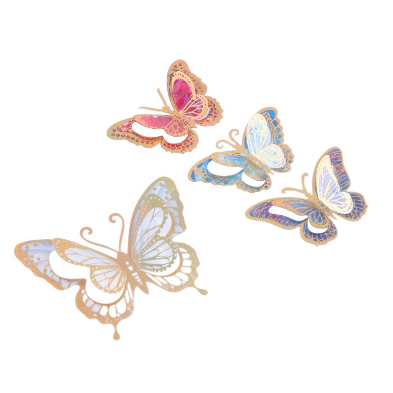 12Pcs Waterproof Butterfly Stickers Self Adhesive Ideal for Scrapbooking and DIY Projects
