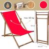 Transat de Jardin pliant en bois de hêtre SPRINGOS® - Rouge - 1 personne - Naturel