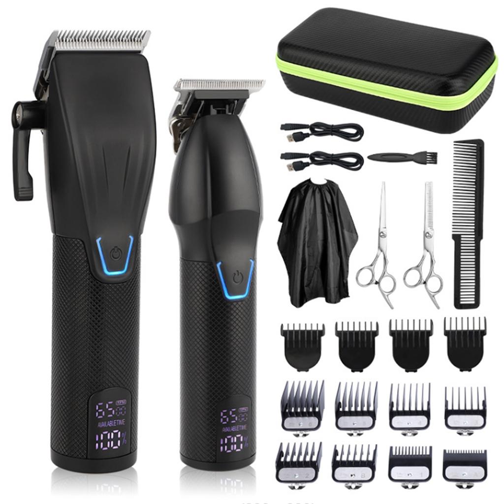 Professional Electric Hair Clipper Set Intelligent Display Speed Adjustable Strong Motor Low Noise