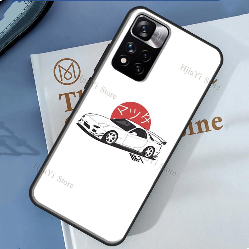 

RX7 JDM Legends Cars Case For Xiaomi Redmi Note 9 8 10 Pro 9A 9C 9T 9S 10S Phone Cover For Redmi Note 11 Pro Redmi Note 11