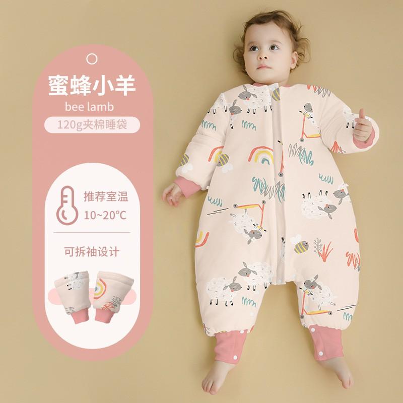 Baby Sleep Sack Winter Fall Thick Cotton Warm Footed Sleeping Bag Toddler Anti-Kick Cover 3-8 Years