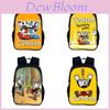 Cuphead Cartoon Backpack For Kids With Nylon Material And Spacious Design For School And Travel