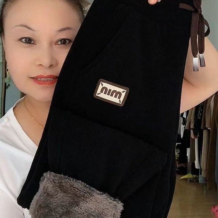Lamb Plush Pants Women's Winter High-waisted All-match Thickened Sweatpants To Keep Warm and Thin, All-match Casual