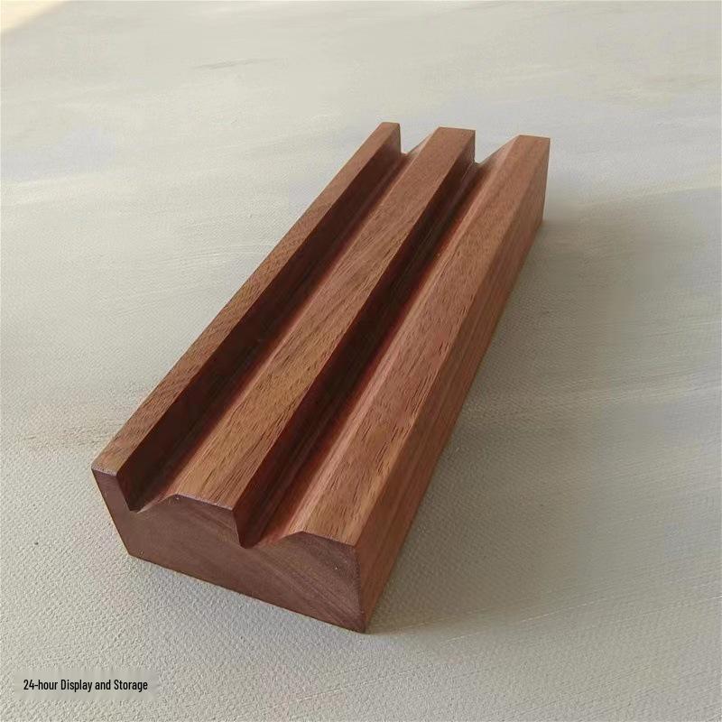 Black Walnut Wide Slot Ring Display Board for Jewelry & Photography