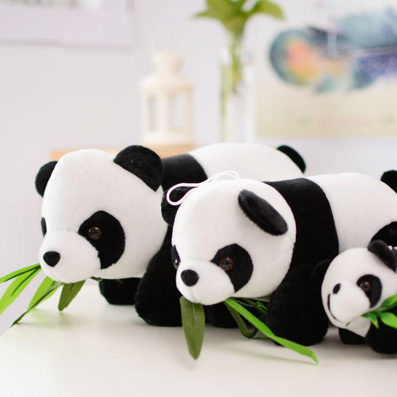 Adorable Miniature Panda Plush Toy Soft Stuffed Animal Cuddly Black White Doll