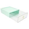 Clear Drawer Storage Box Large Capacity Desktop Drawer Storage Container Organizer for Office Green