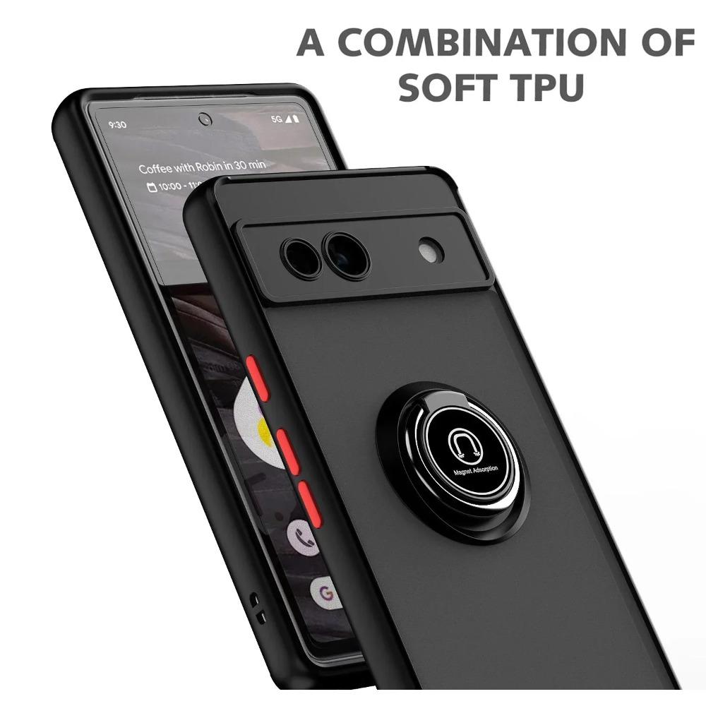 Armor Matte Case für Google Pixel 8 7A 7 6 Pro Cover Ring Magnethalter Ständer Stoßfest Business Vollschutz