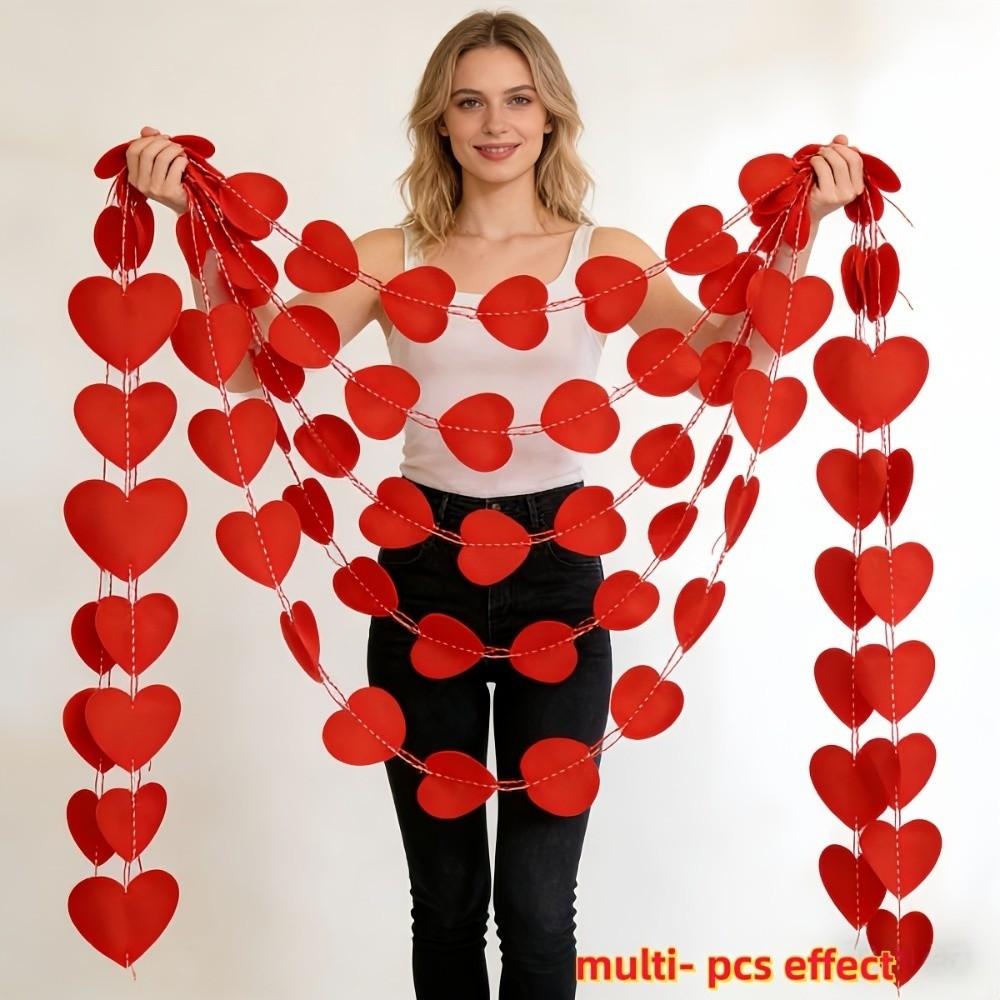 Romantic Heart String 2m 6.5ft Love Heart Hanging Curtain Durable Wedding Garland  Birthday Party