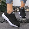 Women's Lightweight Non-slip Sneakers, Comfortable Lace Up Elastic Soft Sole Running Shoes