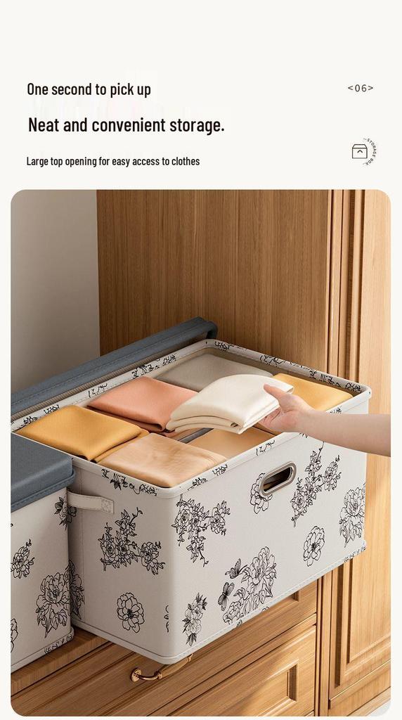 Durable Large Capacity Foldable Storage Box for Clothes & Quilts