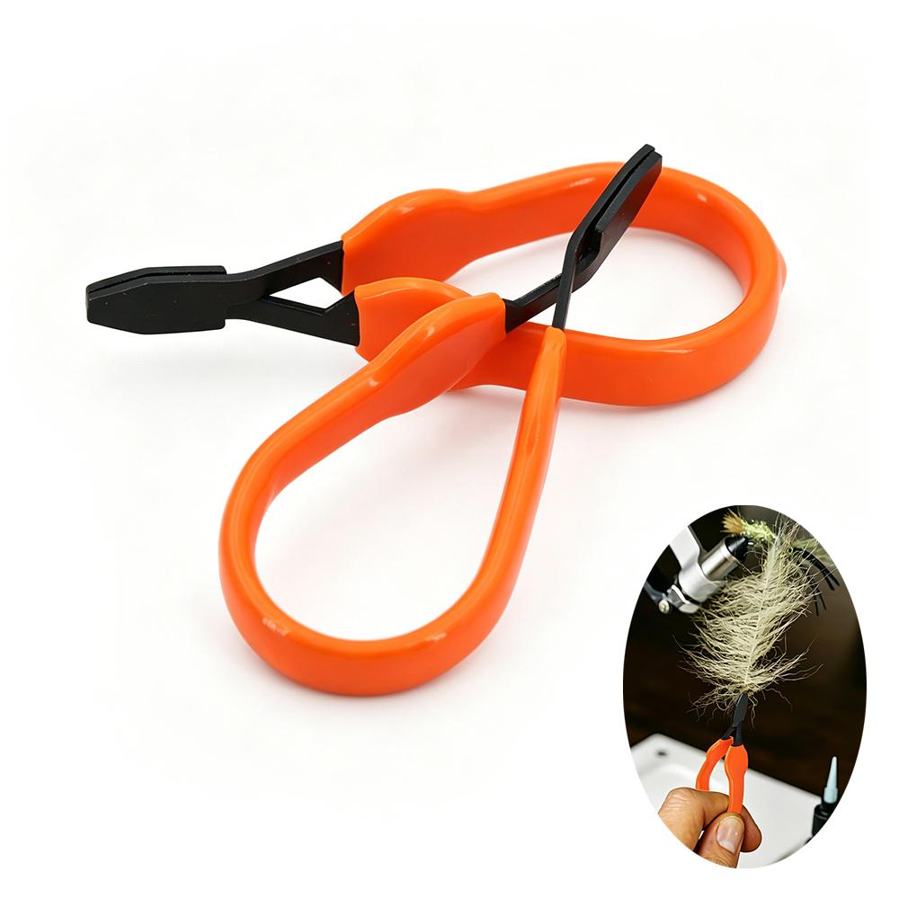 Hackle Pliers High Carbon Steel Ergonomic Non-slip Handle Fly Tying Pliers Feather Clips for DIY Fly Fishing Lure Making